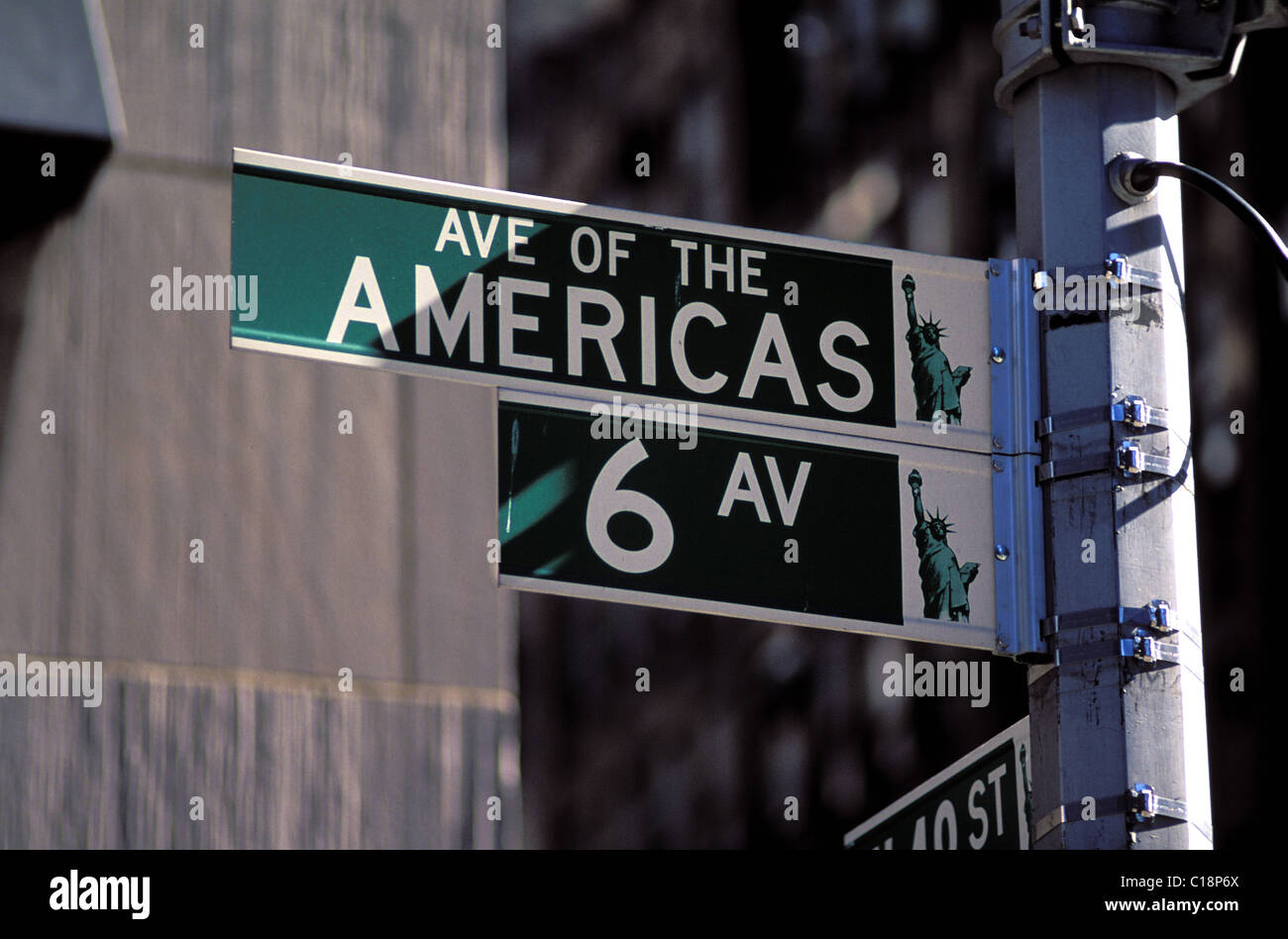 USA, New York City, Manhattan, Upper Midtown, Sixth Avenue und Avenue of the Americas Stockfoto