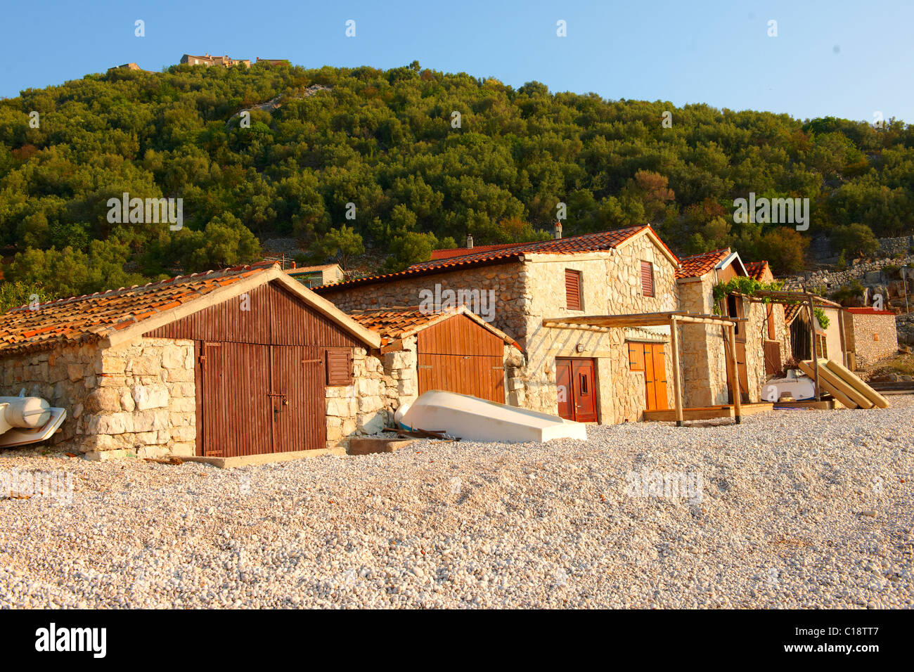 Hafen von Beli, Insel Cres, Kroatien Stockfoto