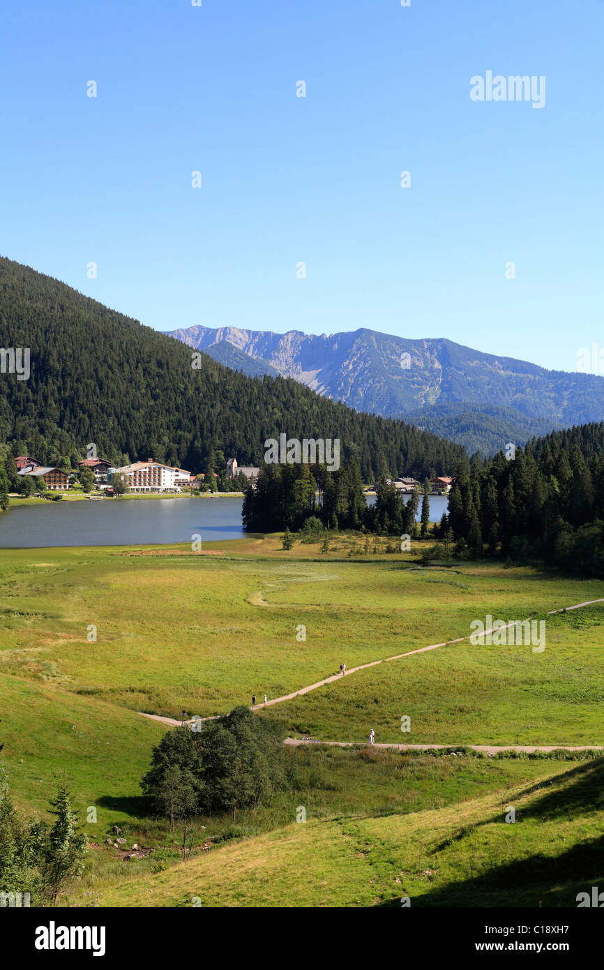 See-Spitzingsee, Mangfall Berge, Alpen, Oberbayern, Deutschland, Europa Stockfoto