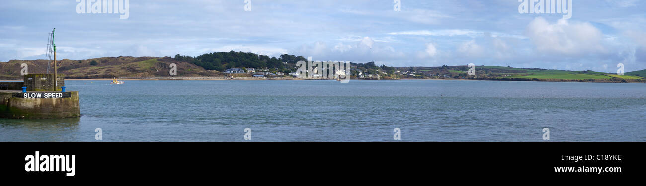 Panorama-Foto von Padstow Rock ferry von Mündung des Hafen von Padstow, Cornwall, Südwestengland, UK, England, GB Stockfoto