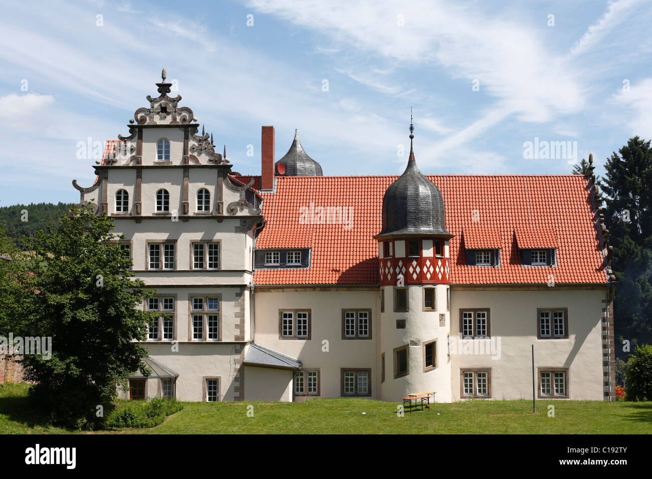 Burg in Buchenau, Eiterfeld Gemeinde, Rhön, Hessen, Deutschland, Europa Stockfoto