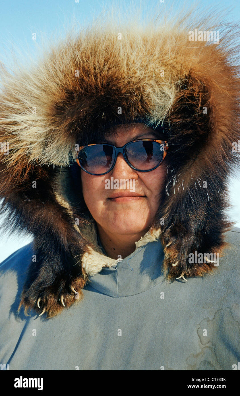 Inuit aus Nuiqsut, an der Küste des arktischen Ozeans im hohen Norden von Alaska Stockfoto