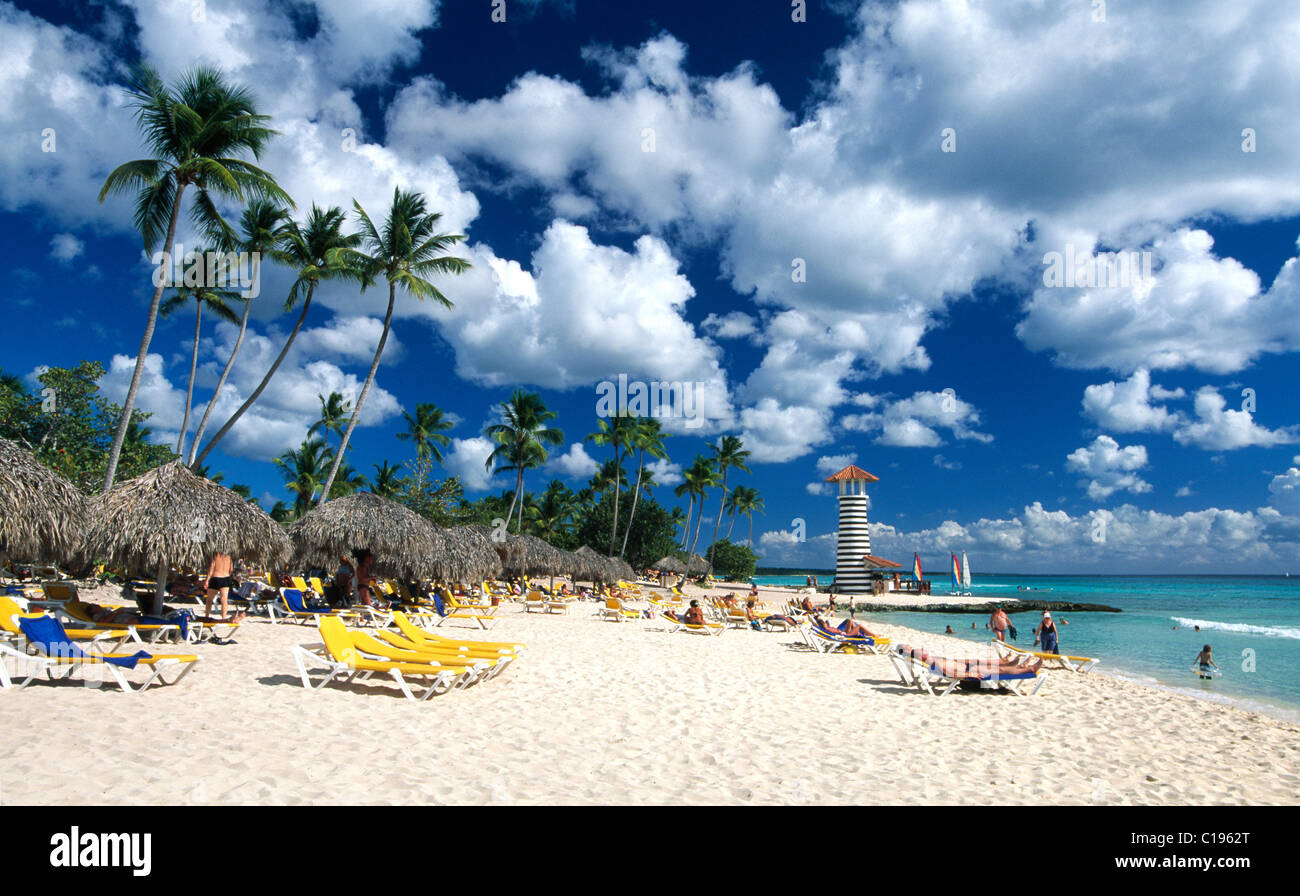 Palm Beach in Bayahibe, Dominikanische Republik, Karibik Stockfoto