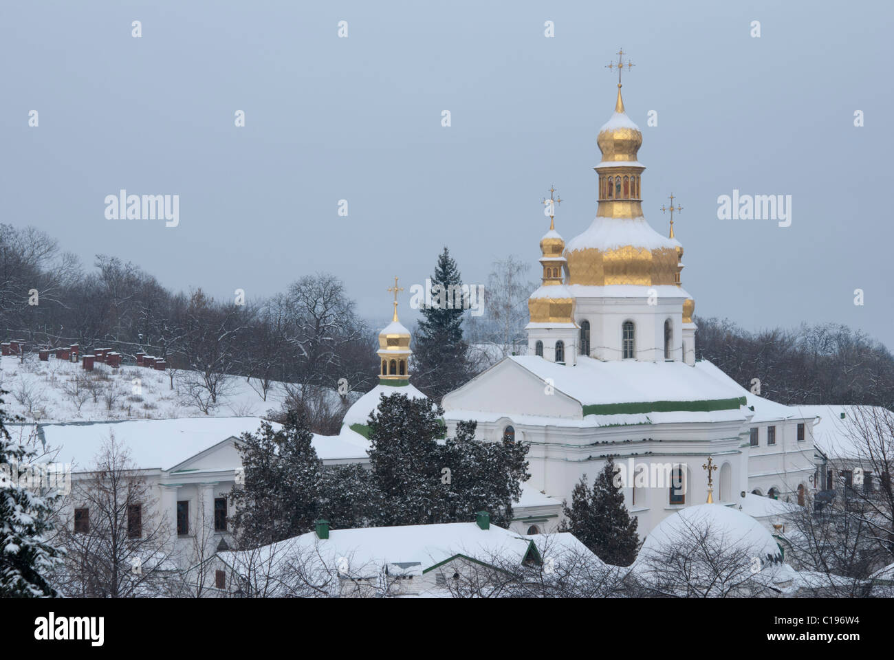 Kiewer Höhlenkloster Lawra. In der Nähe von Höhlen Stockfoto