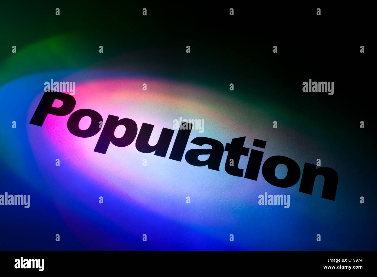 Farbe, Licht und Wort der Bevölkerung für den Hintergrund Stockfoto