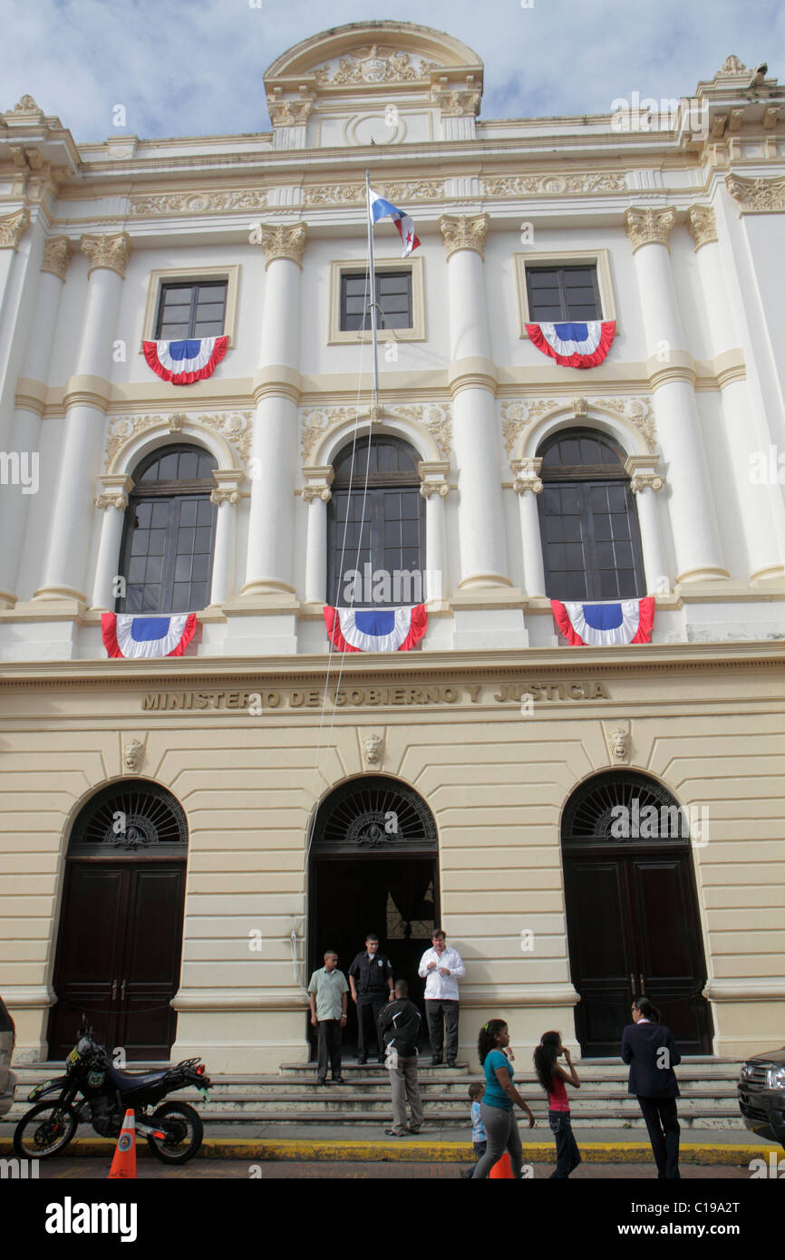 Panama, Lateinamerika, Mittelamerika, Panama City, Casco Viejo, San Francisco, historisches Viertel, Restaurierung, Regierungsgebäude, Ministerior de Gobierno y Justicia, J Stockfoto