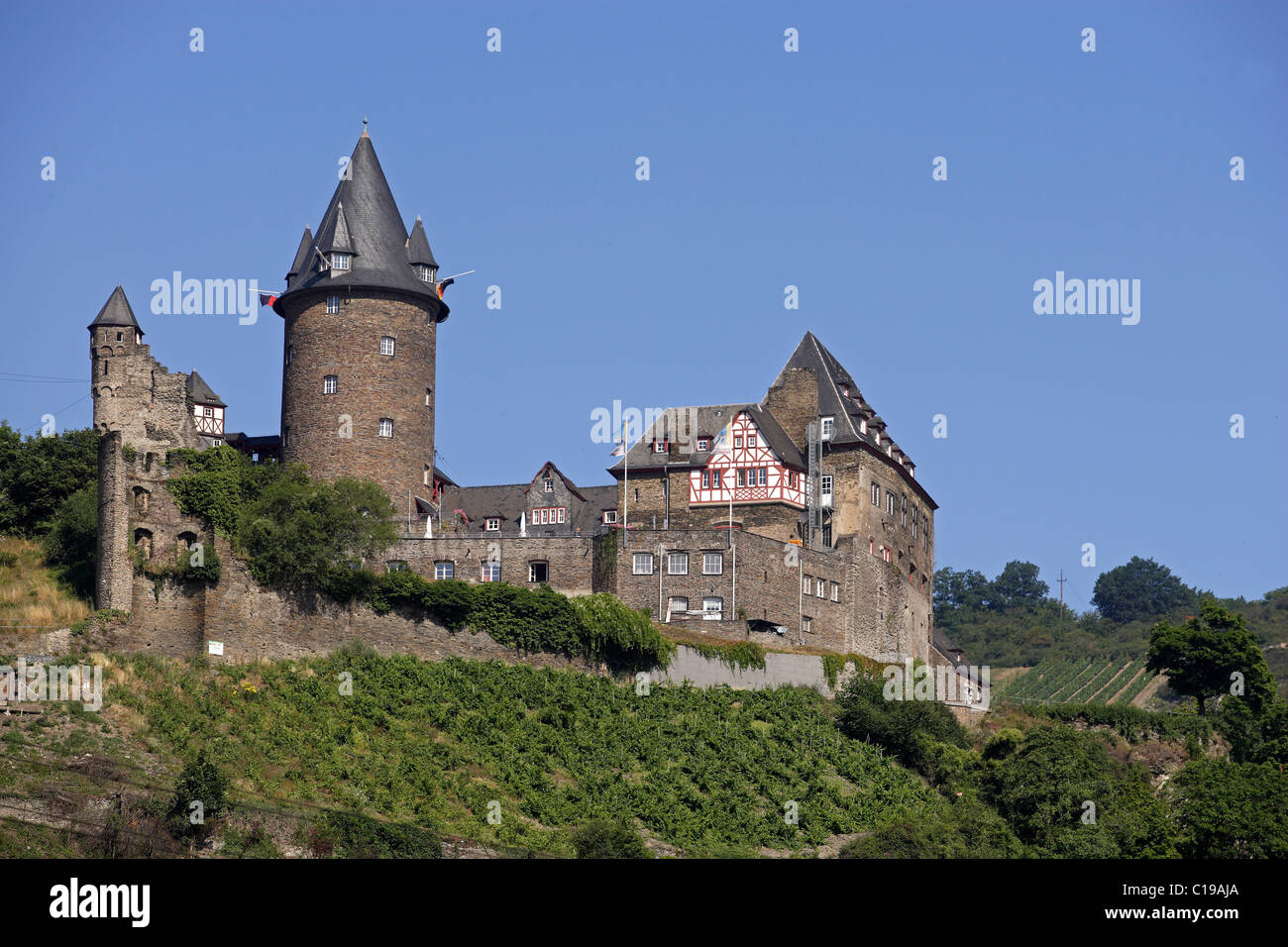 Burg Stahleck, Bacharach, Rheinland-Pfalz, Deutschland, Europa Stockfoto