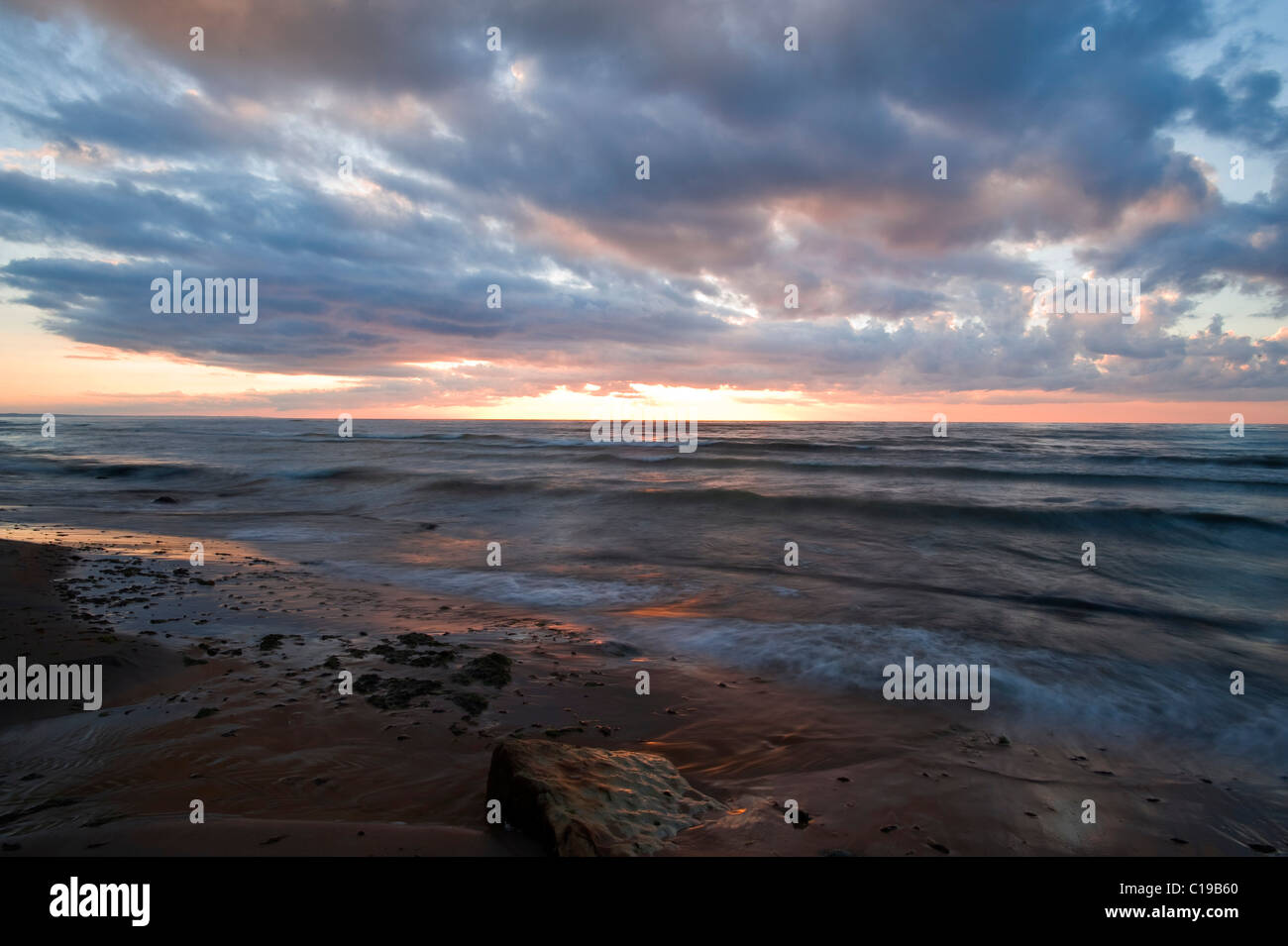 Ostsee bei Sonnenuntergang, Saka, Estland, Baltikum, Europa Stockfoto