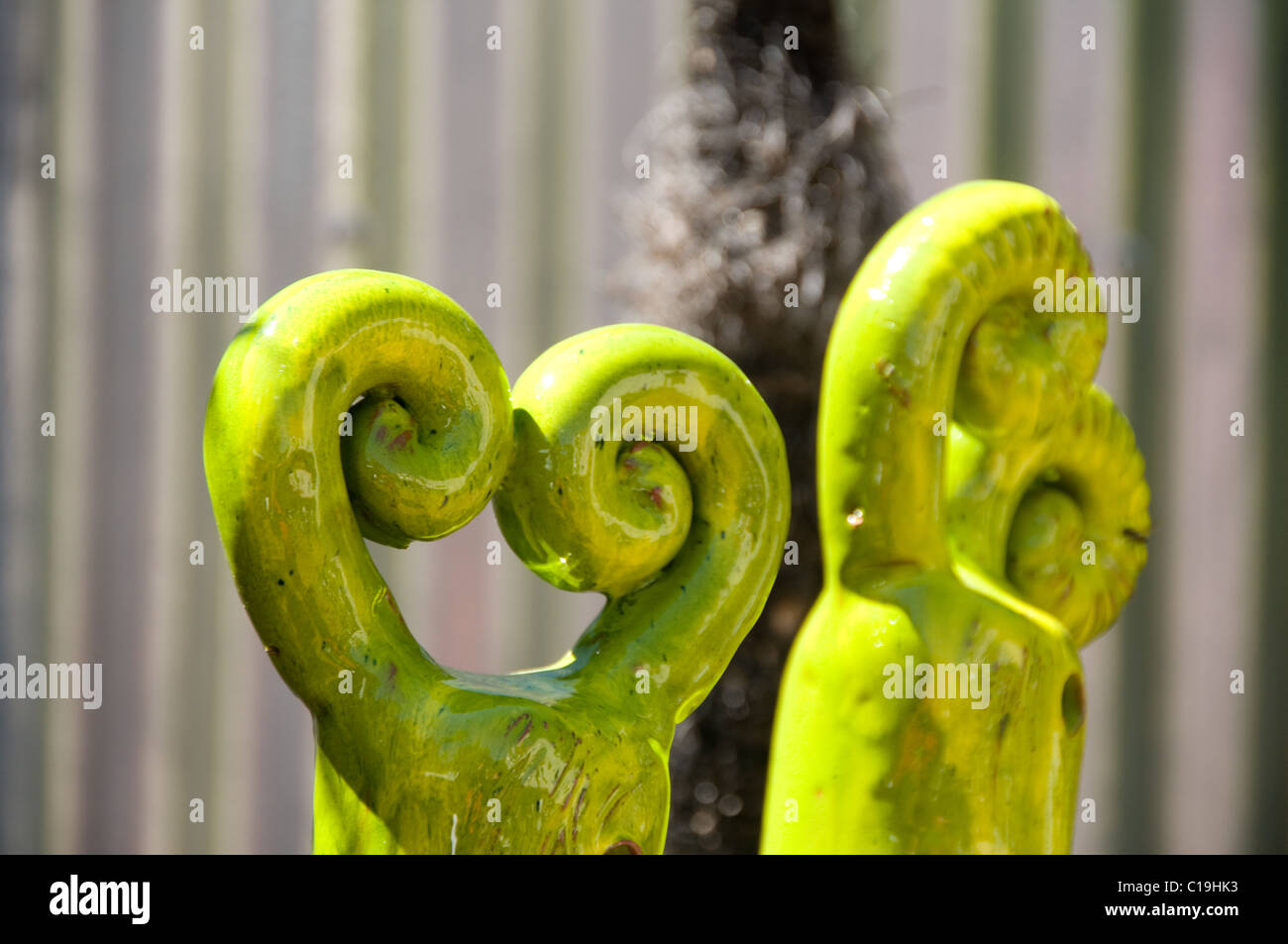 Keramische Farn Wedel, Arrowtown, Neuseeland Stockfoto