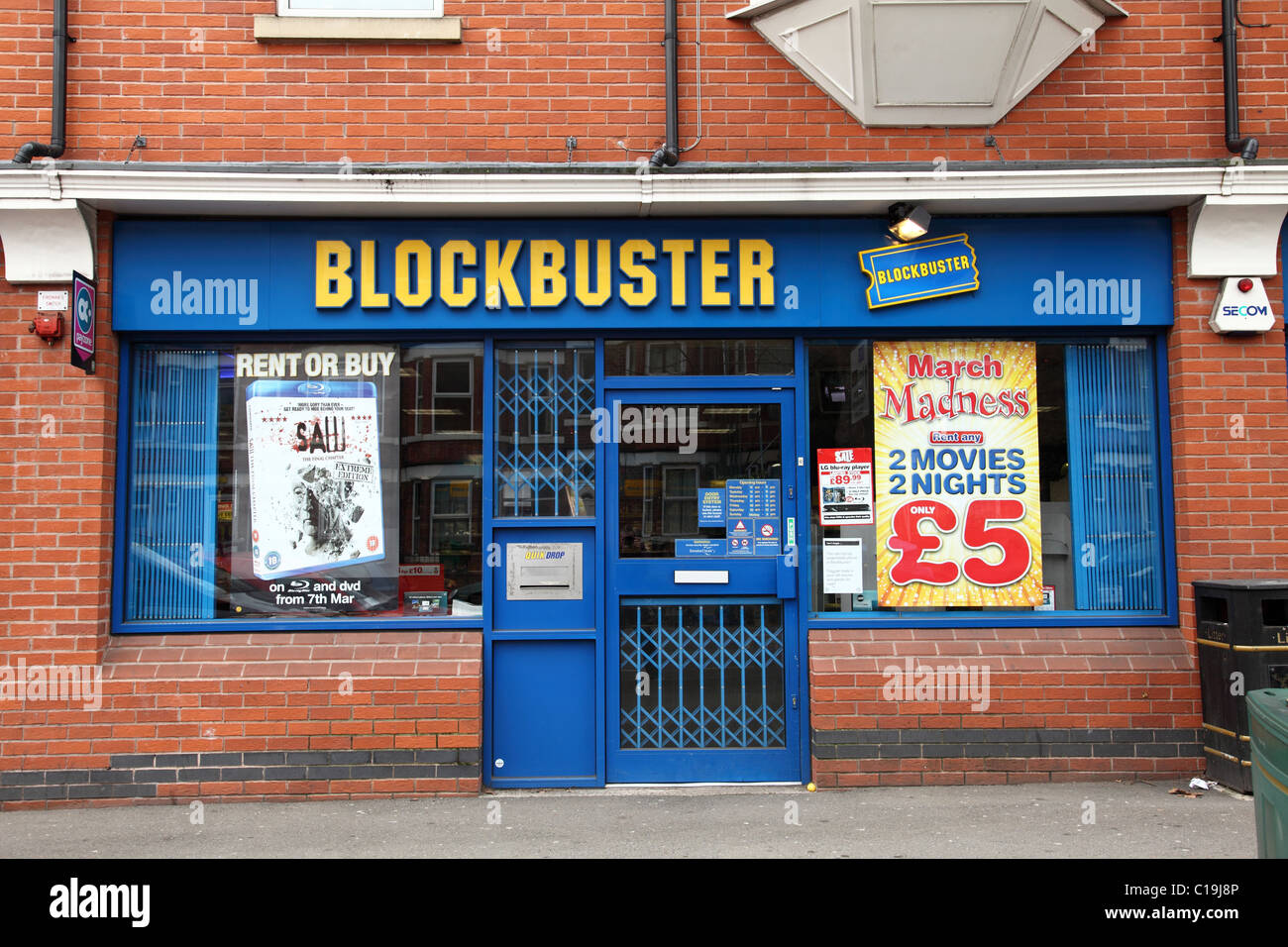 Ein Blockbuster Videothek in Großbritannien. Stockfoto