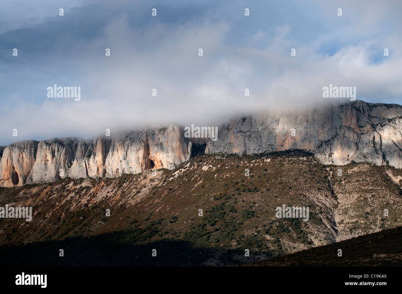 Klippe in der Nähe von Trem im katalanischen Pyrenäen Spanien Stockfoto