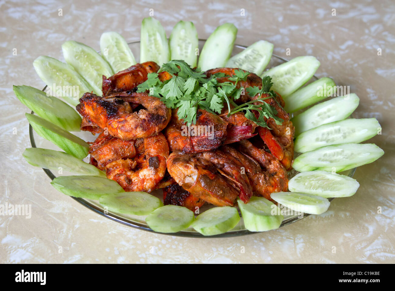 Sambal Chili Garnelen Asiatisch Küche zuhause kochen Schüssel 2 Stockfoto