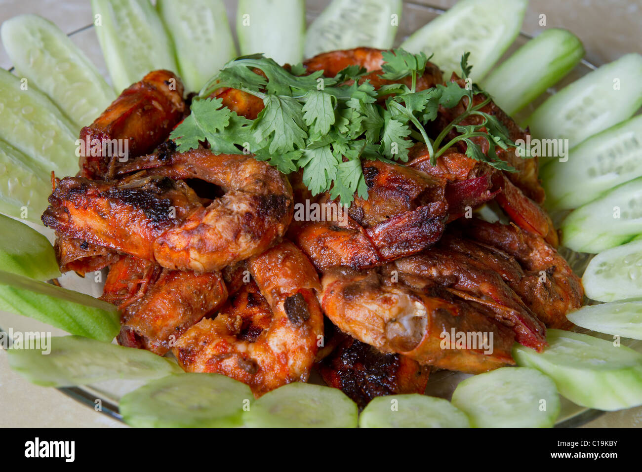 Sambal Chili Garnelen Asiatisch Küche zuhause kochen Schüssel Stockfoto