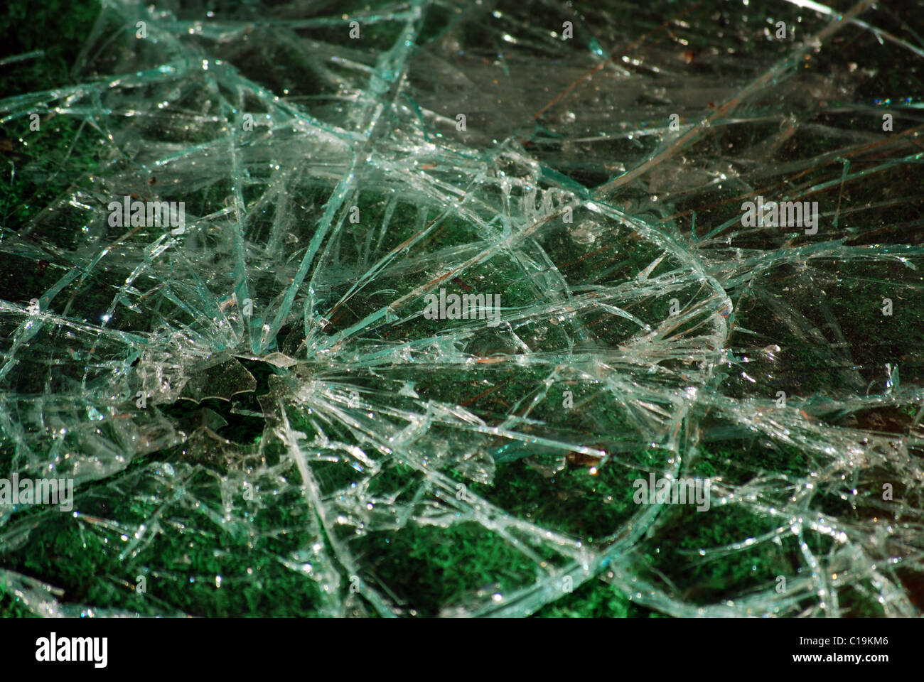 Zerbrochenes Glas Stockfoto