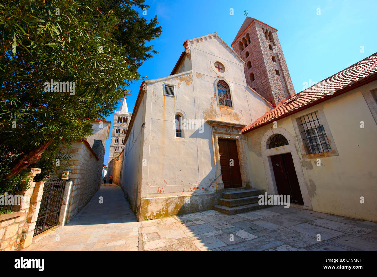 Die Kapelle von den Benediktiner Kloster St Andrew, Stadt Rab, Insel Rab, Kroatien. Stockfoto