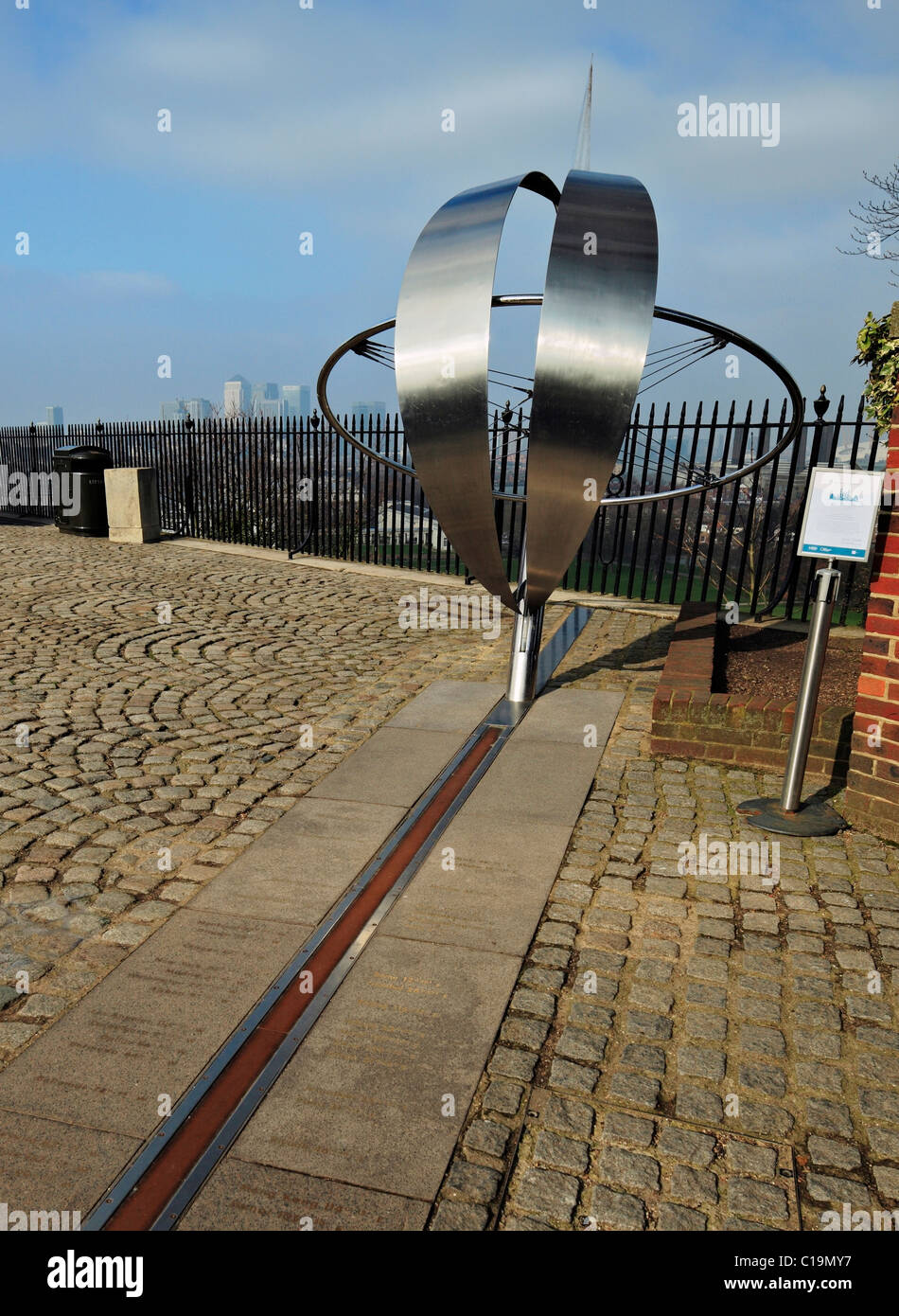 Der Greenwich Meridian-Linie. Stockfoto