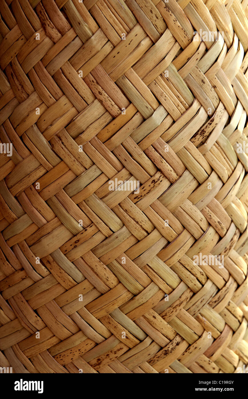 mexikanische Zuckerrohr Korbwaren in pflanzlichen Textur Handwerk Stockfoto