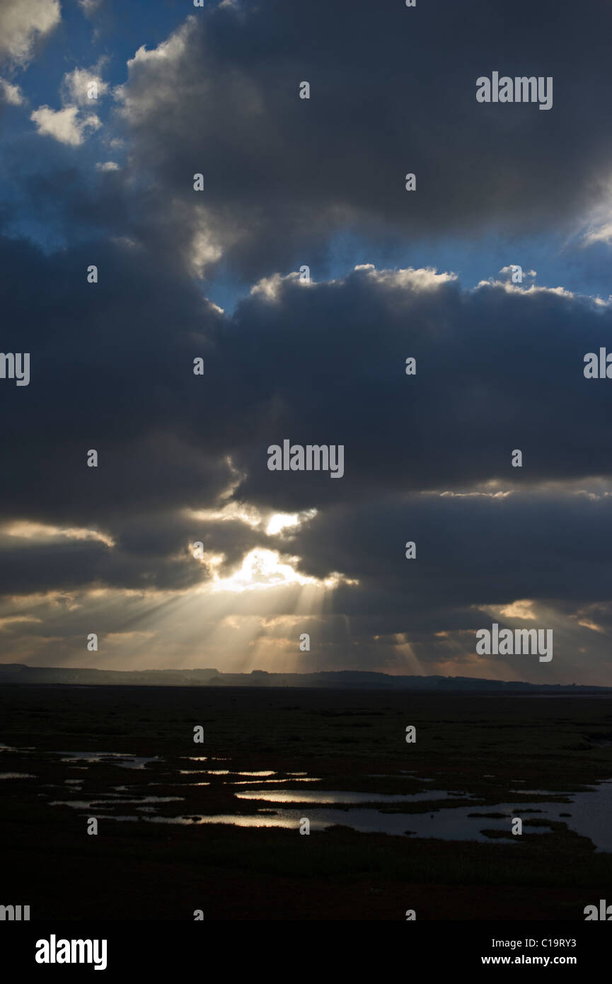 Priel im Burnham Overy Norfolk Herbst Stockfoto