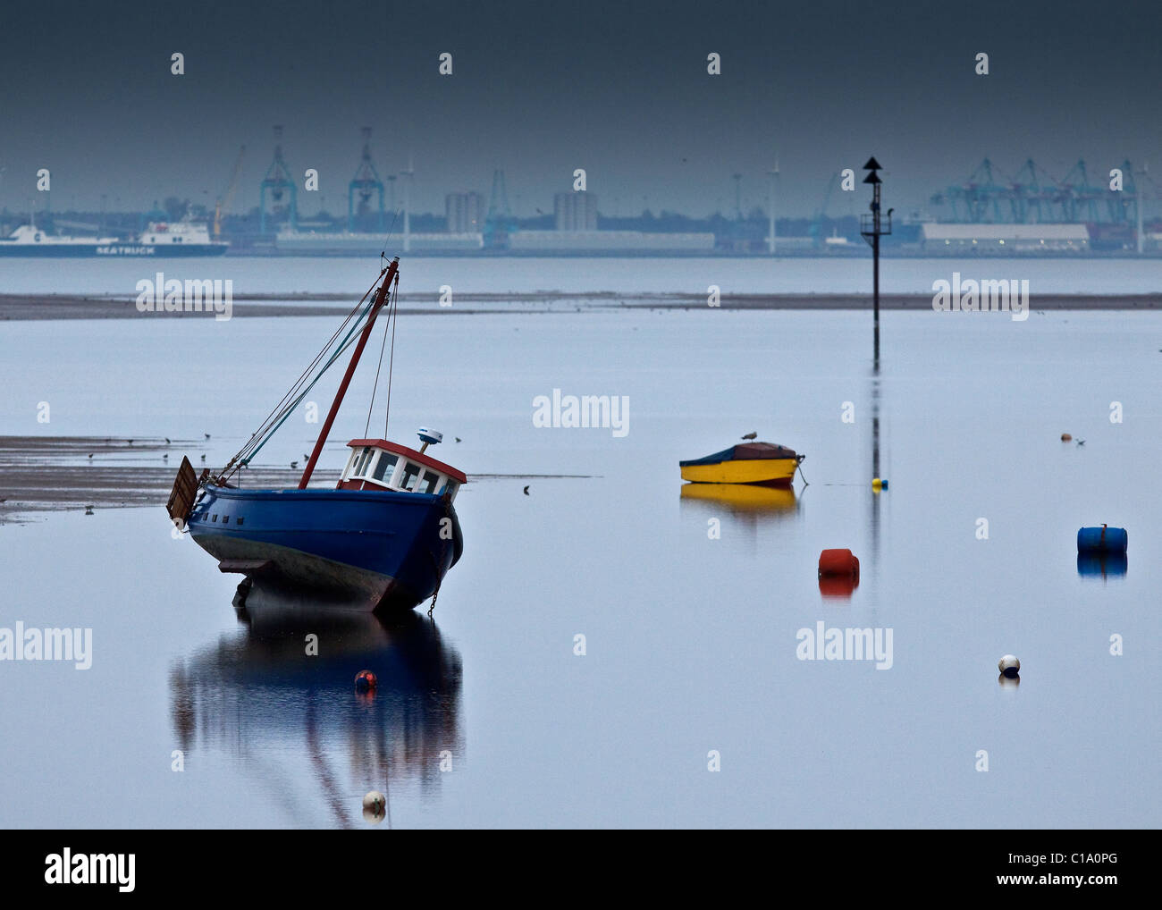 Mündung Fischerboot Stockfoto