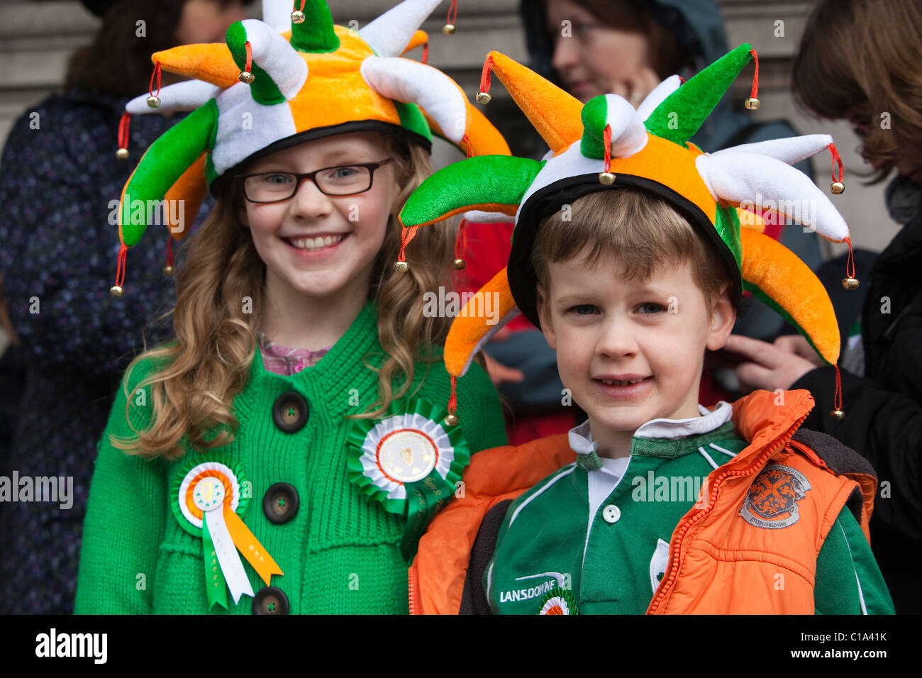 LONDON, ENGLAND - St. Patricks Day Festival und Parade in London Stockfoto
