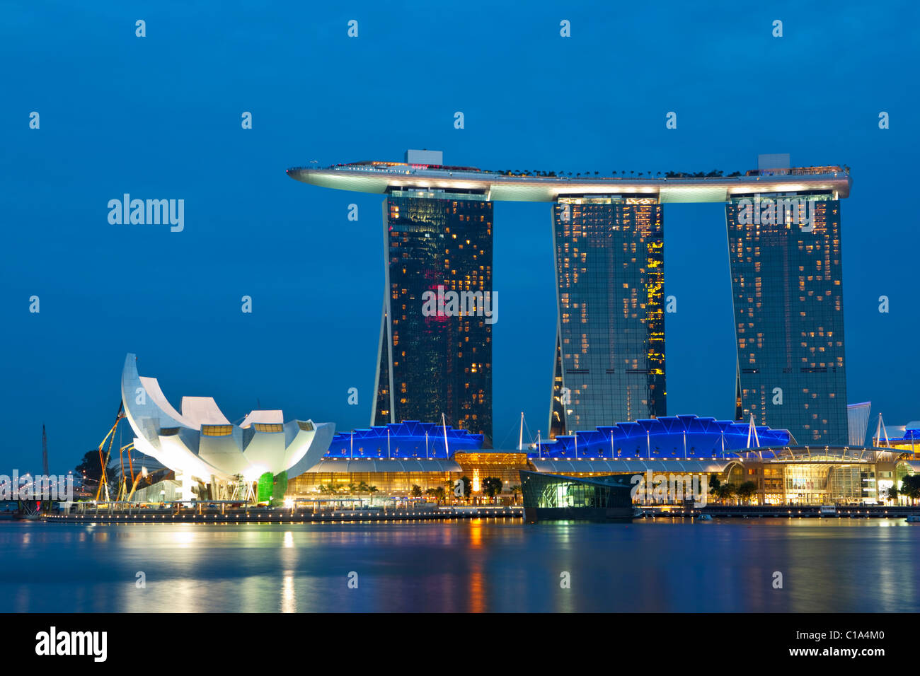 Marina Bay Sands Singapur.  Marina Bay, Singapur Stockfoto