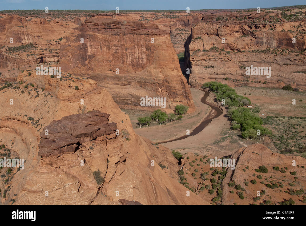 Canyon de Chelly vom weißen Haus mit Blick auf Canyon de Chelly National Monument Arizona USA Stockfoto