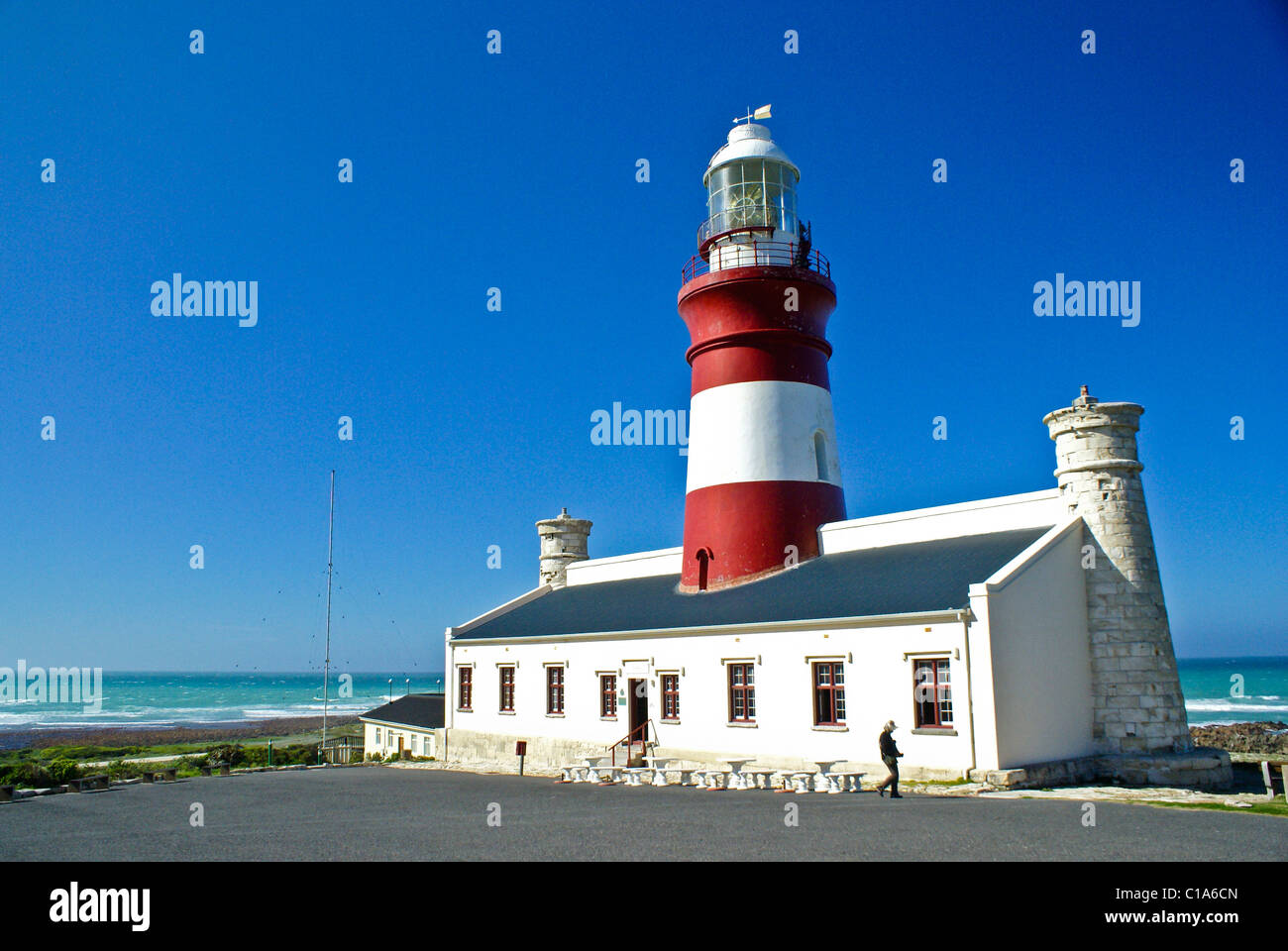 Kap Agulhas Leuchtturm, Western Cape, Südafrika Stockfoto