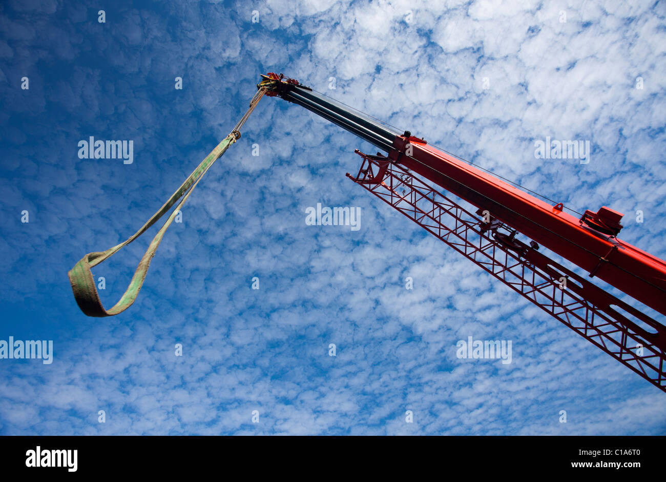 Lokomo ( MS 335 N ?? ) Ausleger Kranausleger und die Hebeschlinge, Finnland Stockfoto