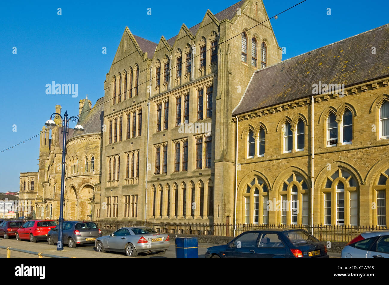 „Old College“ Aberystwyth University Ceredigion Cardiganshire Mid Wales UK Vereinigtes Königreich GB Großbritannien Stockfoto