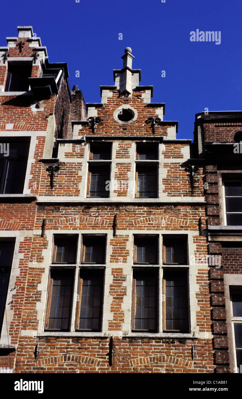 Belgien, Brüssel, die Giebel der Häuser symbolisiert die Besitzer reichen Stockfoto