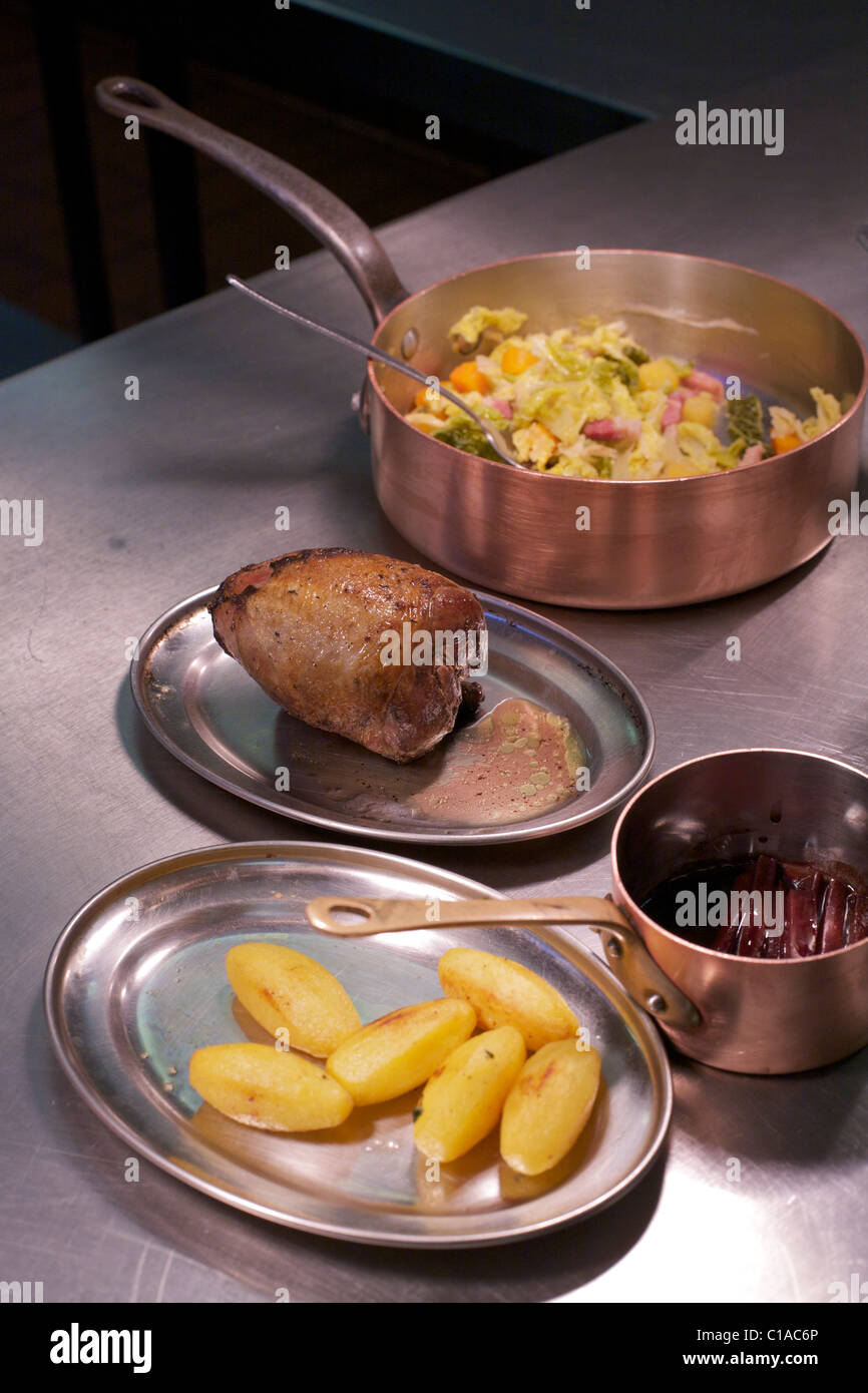 Bereit, "Platte," in einem Restaurant Essen. Stockfoto