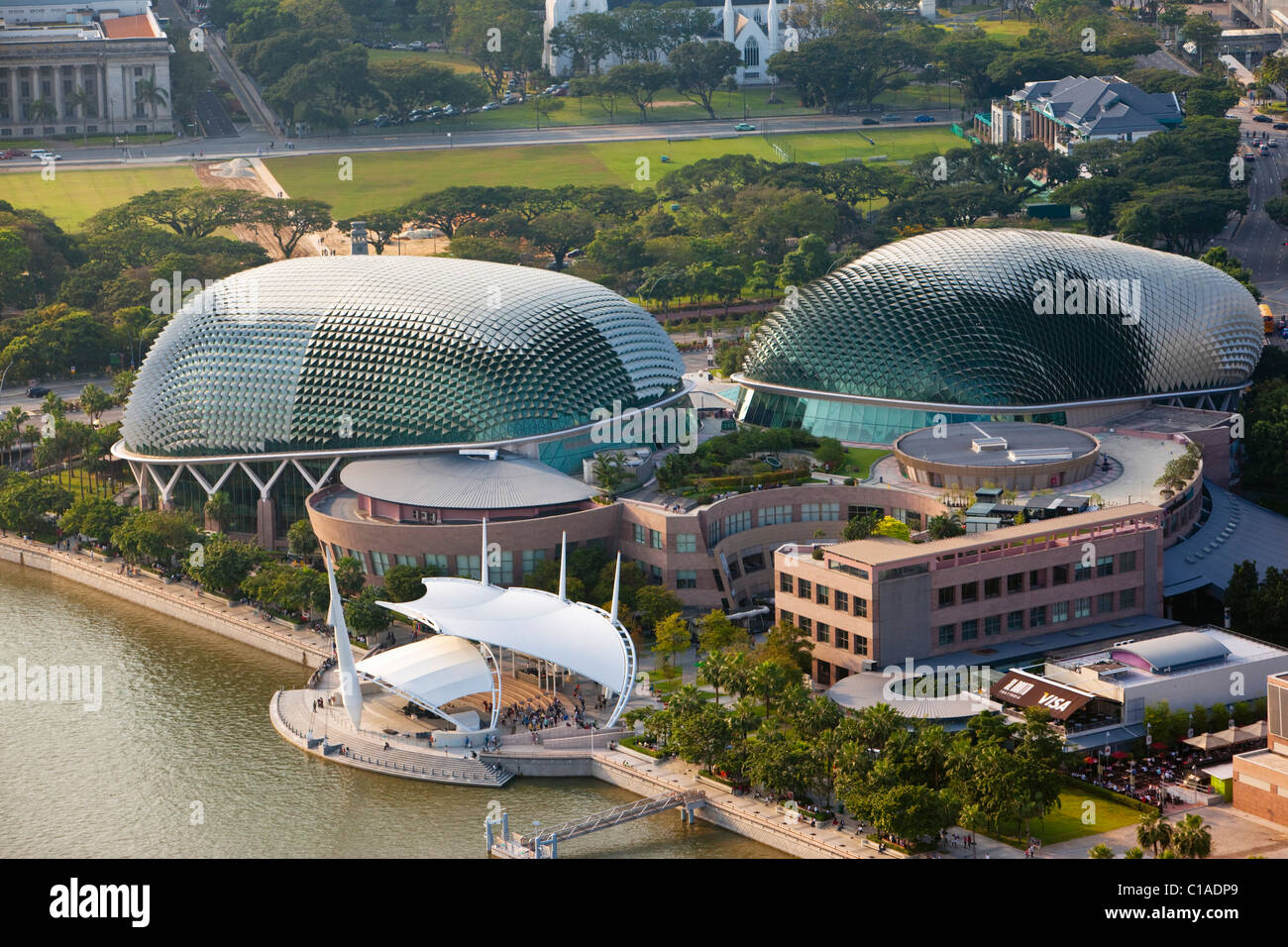 Die Esplanade - Theatres on the Bay.  Marina Bay, Singapur Stockfoto