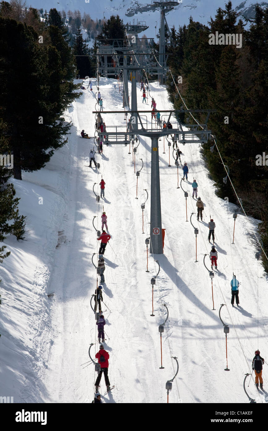 Ski Alpin, Bormio, Sondrio, Lombardei, Italien, Europa Stockfoto