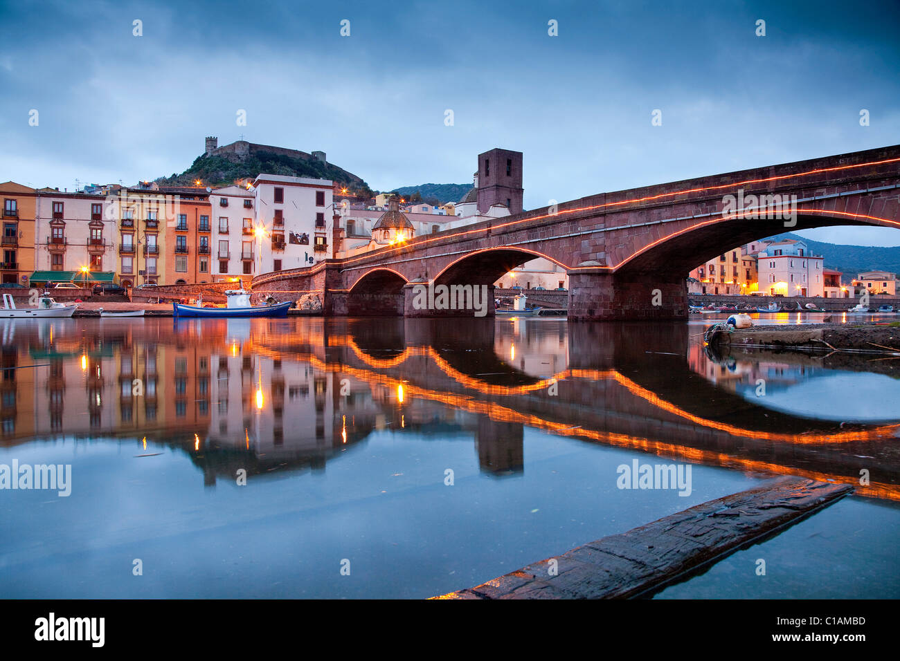 Temo-Fluss, Planargia, Bosa (OR), Sardinien, Italien, Europa Stockfoto
