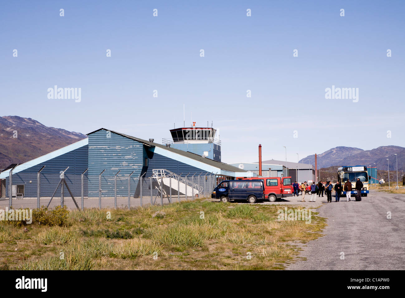 Narsarsuaq Flughafen Süd-Grönland Stockfoto