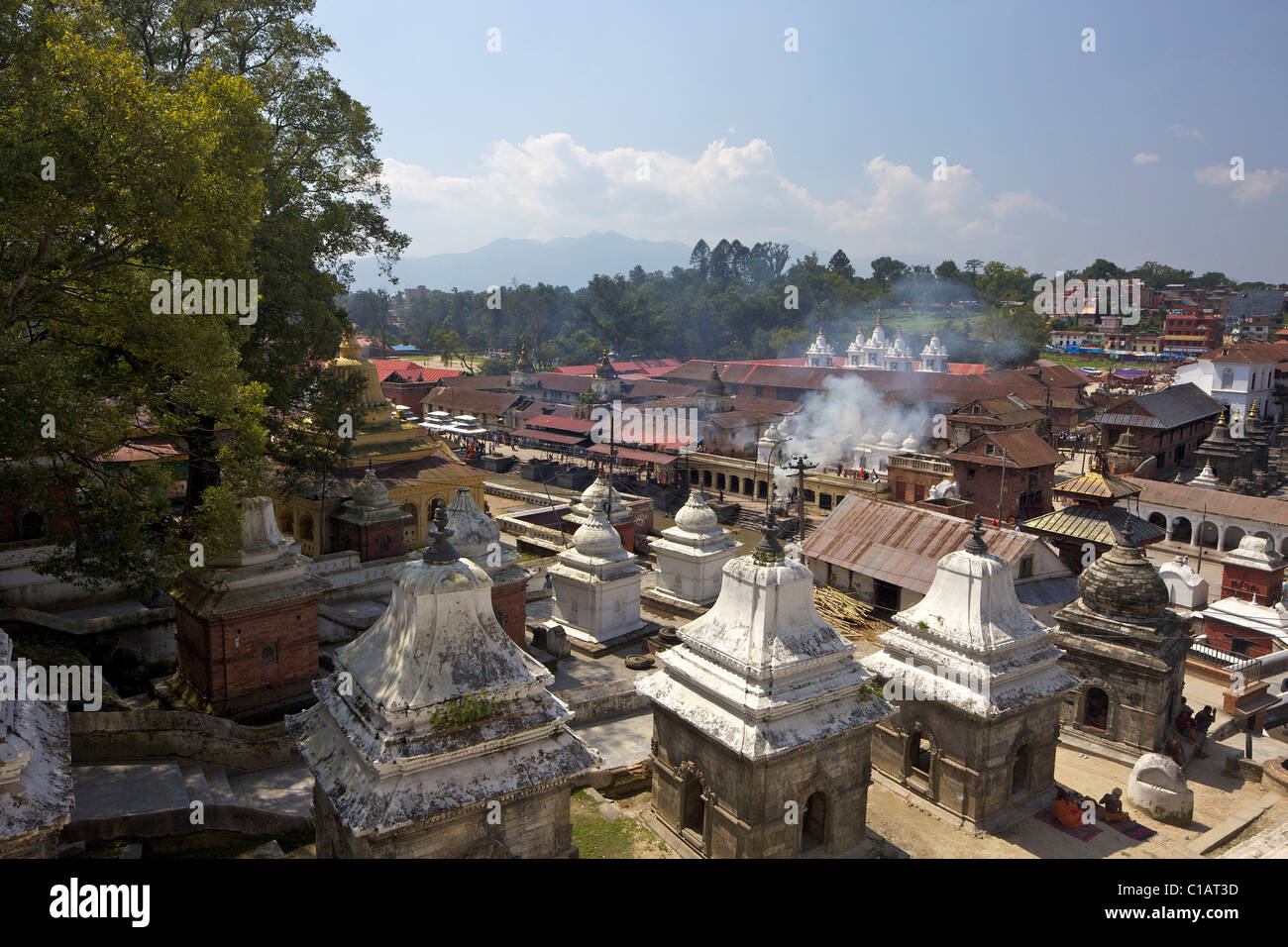 Pashupatinath Feuerbestattung Website auf den Bagmati Fluss, Kathmandu, Nepal, Asien Stockfoto
