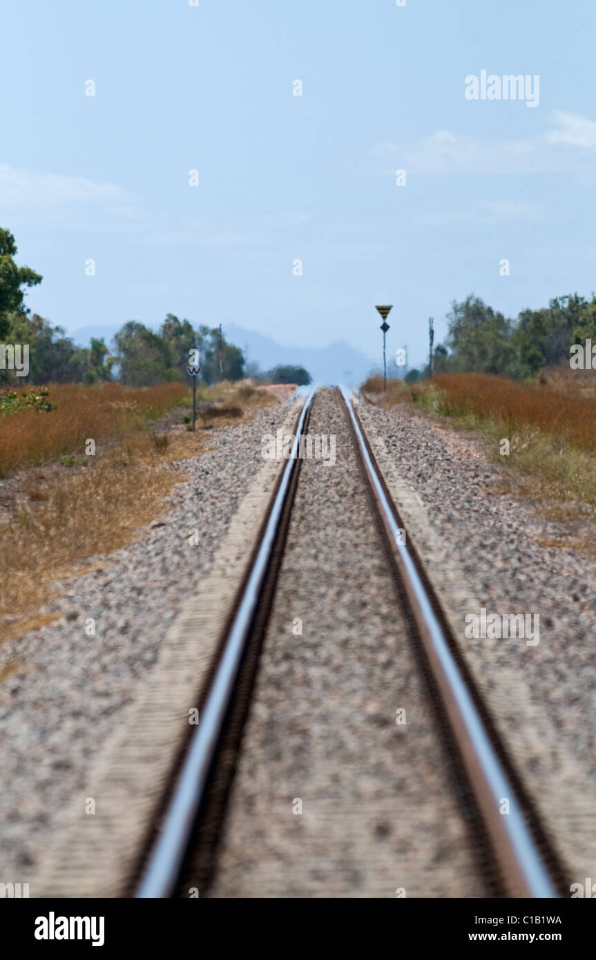 Eingleisigen Bahn in der Nähe von Charter-Türme-Queensland-Australien Stockfoto