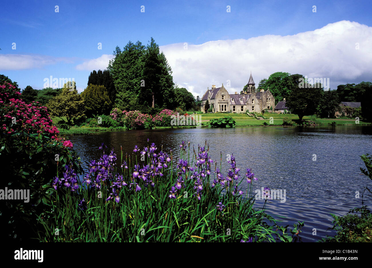 Vereinigtes Königreich, Ulster, Grafschaft Fermanagh, charmanten Landhaus, Tempo Manor, Haus im viktorianischen Stil und park Stockfoto