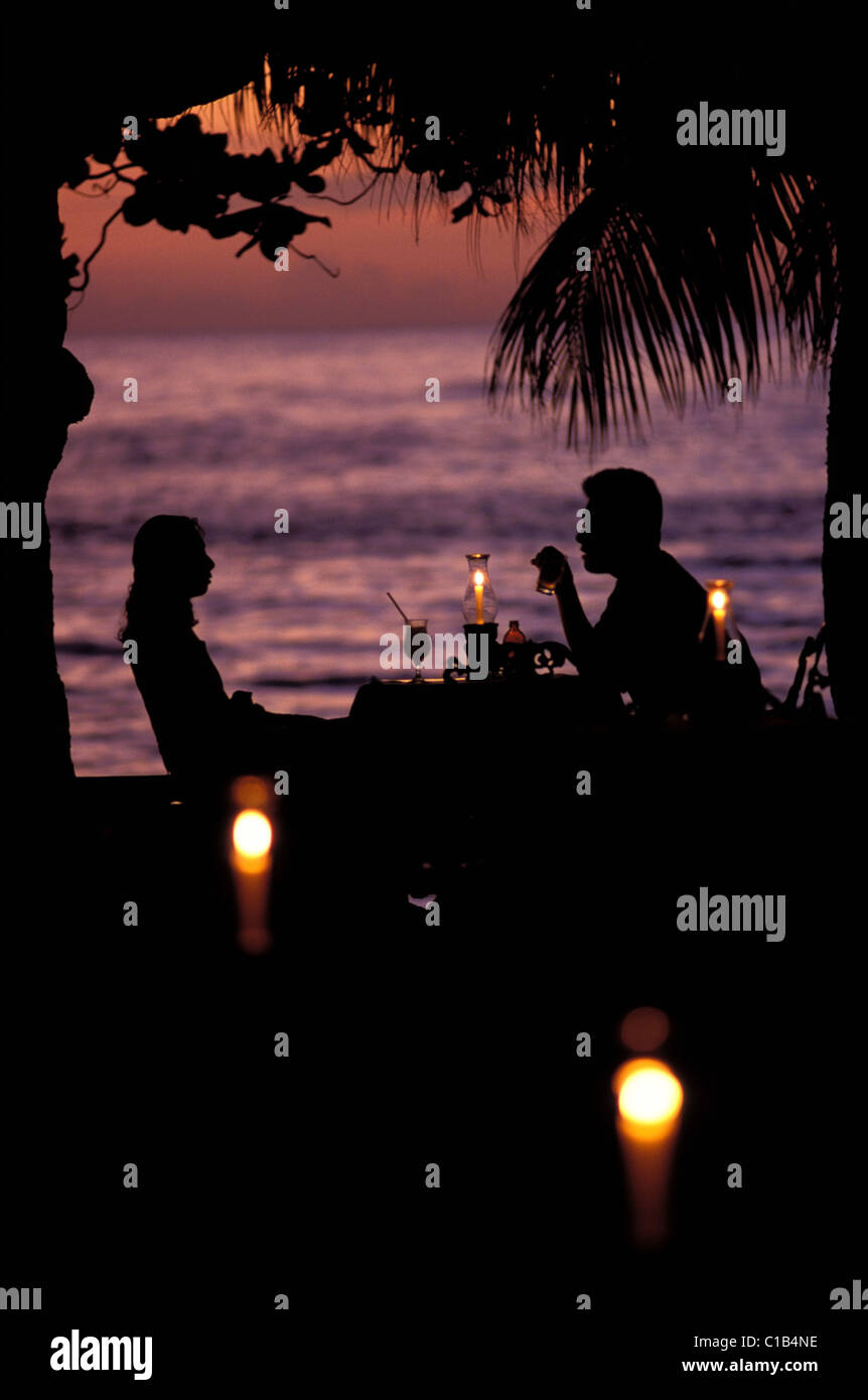 Jamaika, Saint James Bezirk, Half Moon Hotel, Liebhaber, mit Mittagessen in Montego Bay Stockfoto