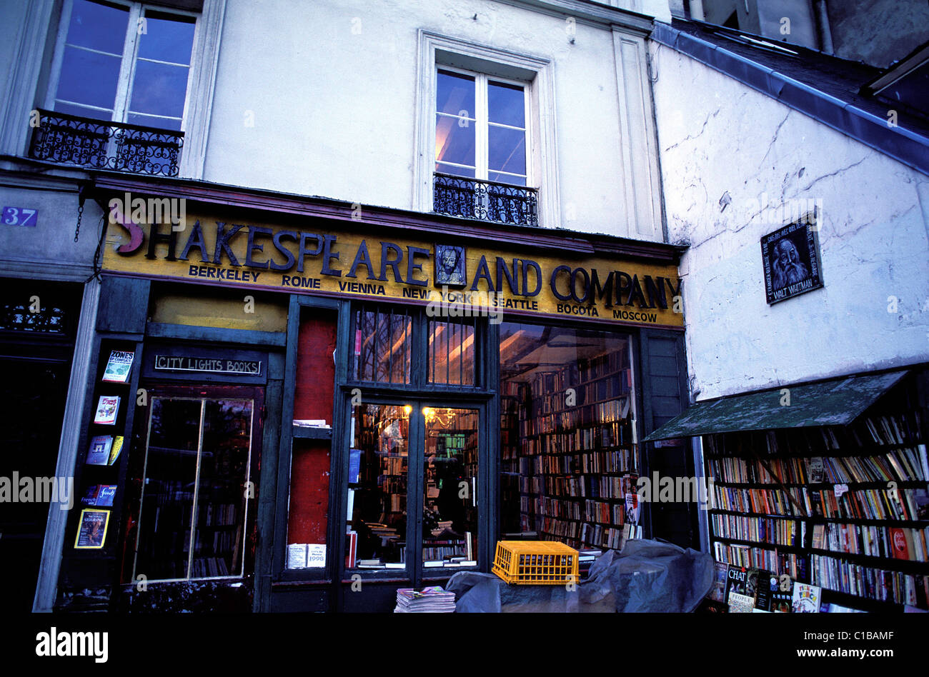 Frankreich, Paris, Shakespeare & Co Buchladen am Montebello Kai Stockfoto