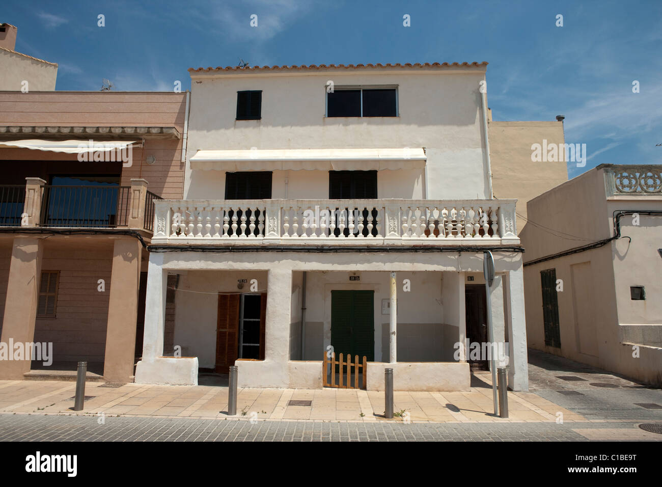 Portixol Molinar typische Gebäude Architektur-Gebäude-Fassade-Palma De Mallorca-Spanien Stockfoto