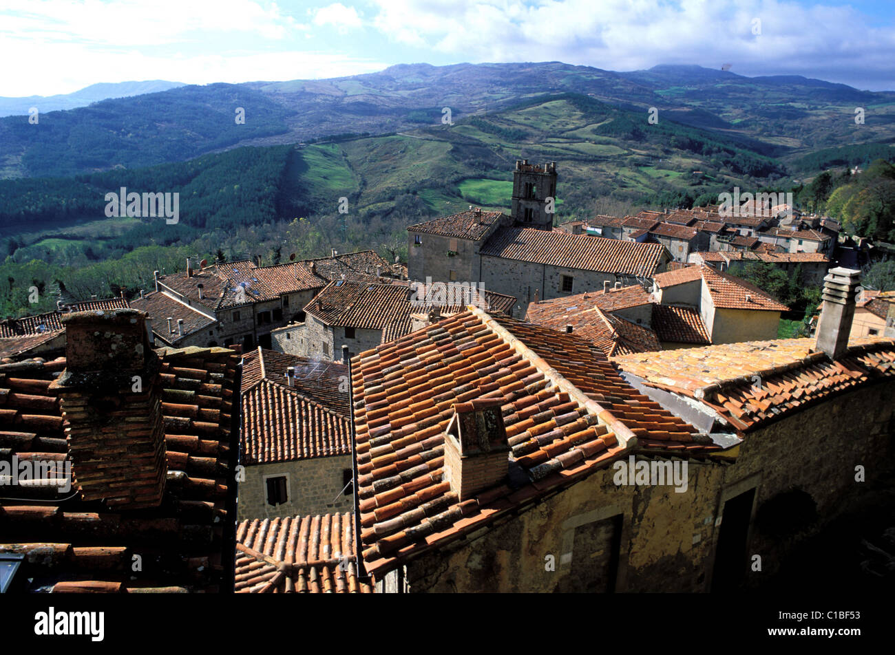 Italien, Toskana, das Dorf Santa Fiora in der Nähe von Monte Amiata Stockfoto