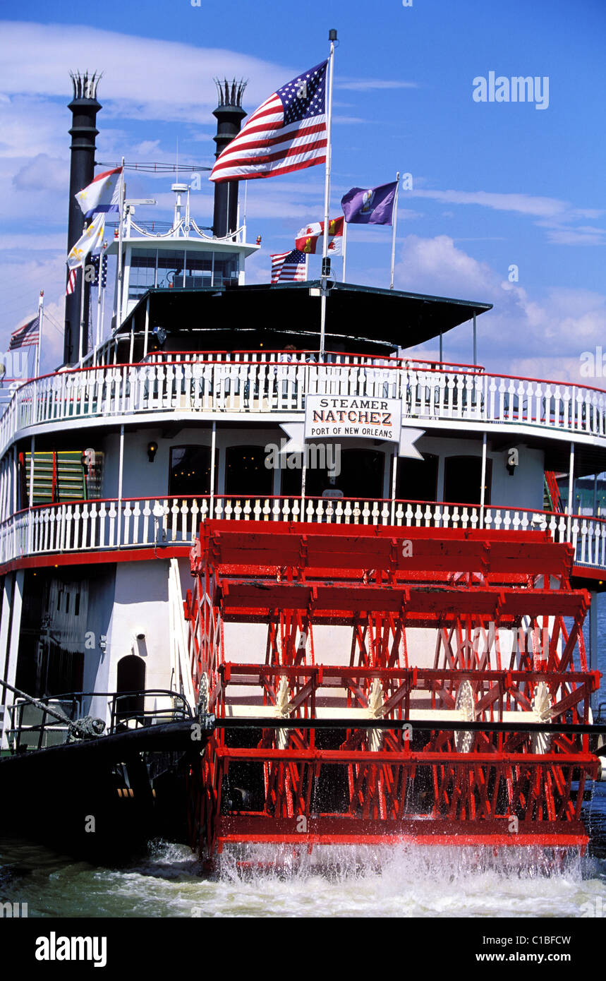 Vereinigte Staaten, Louisiane, New Orleans, der Natchez am Mississippi River Stockfoto