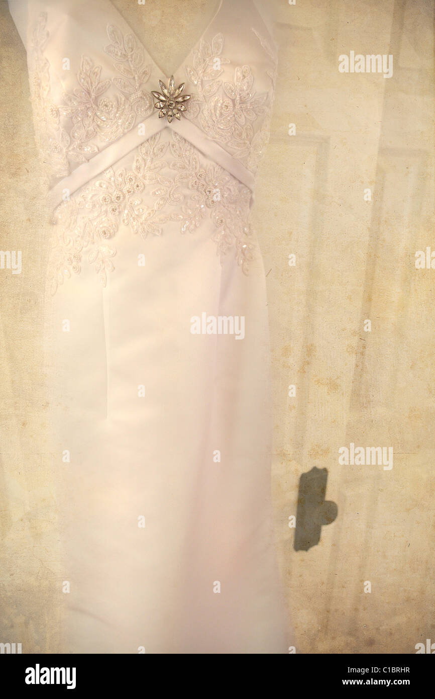 HOCHZEIT KLEID SCHUHE WEIß Stockfoto