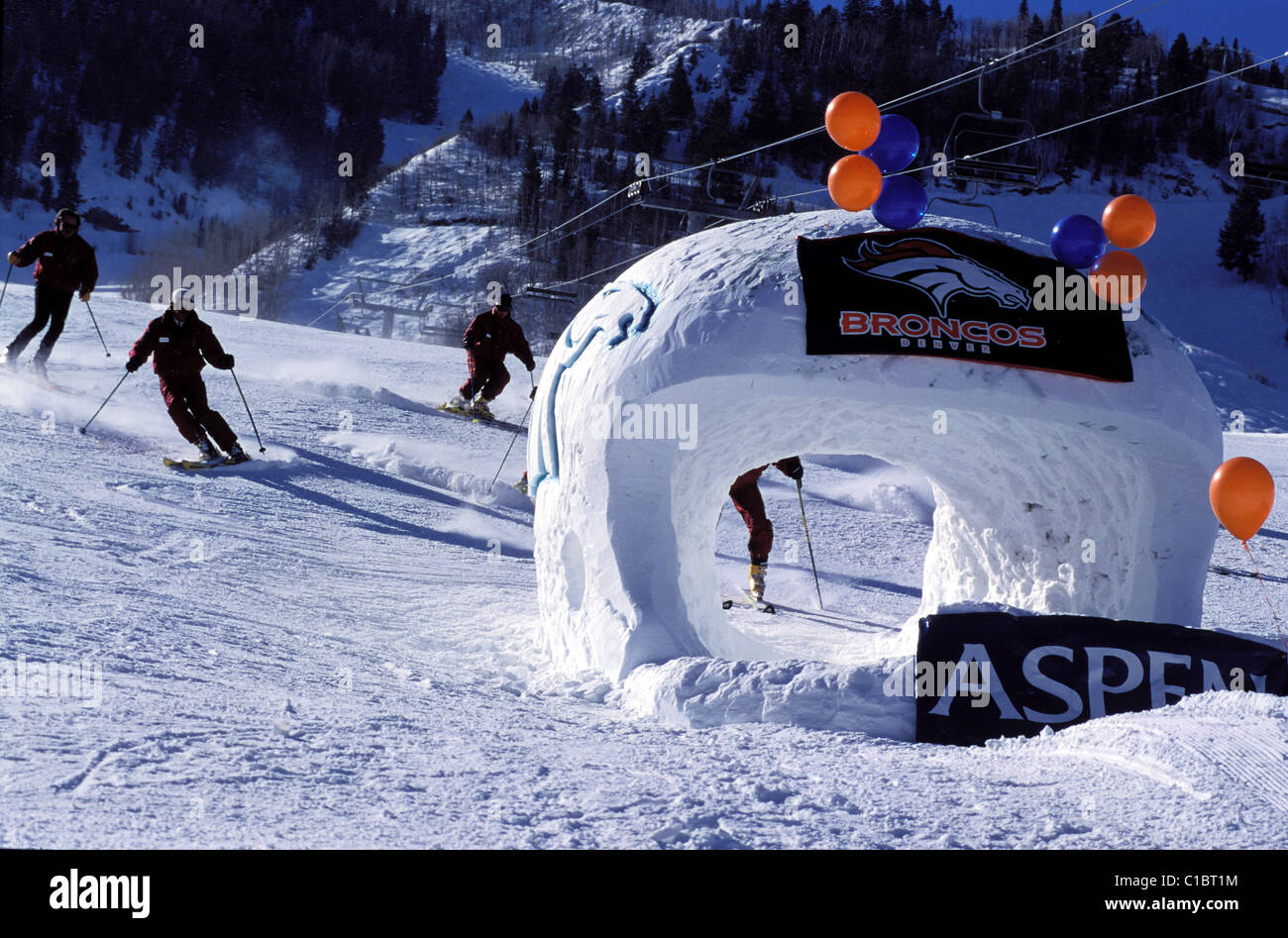 USA, Colorado, Aspen, Broncos Helm Stockfoto