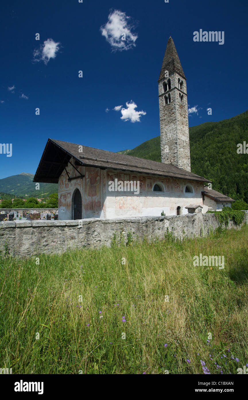 Chiesa di Sant Antonio Abate di Pelugo Kirche, Val Rendena, Valli Giudicarie, Trentino Alto Adige, Italien, Europa Stockfoto