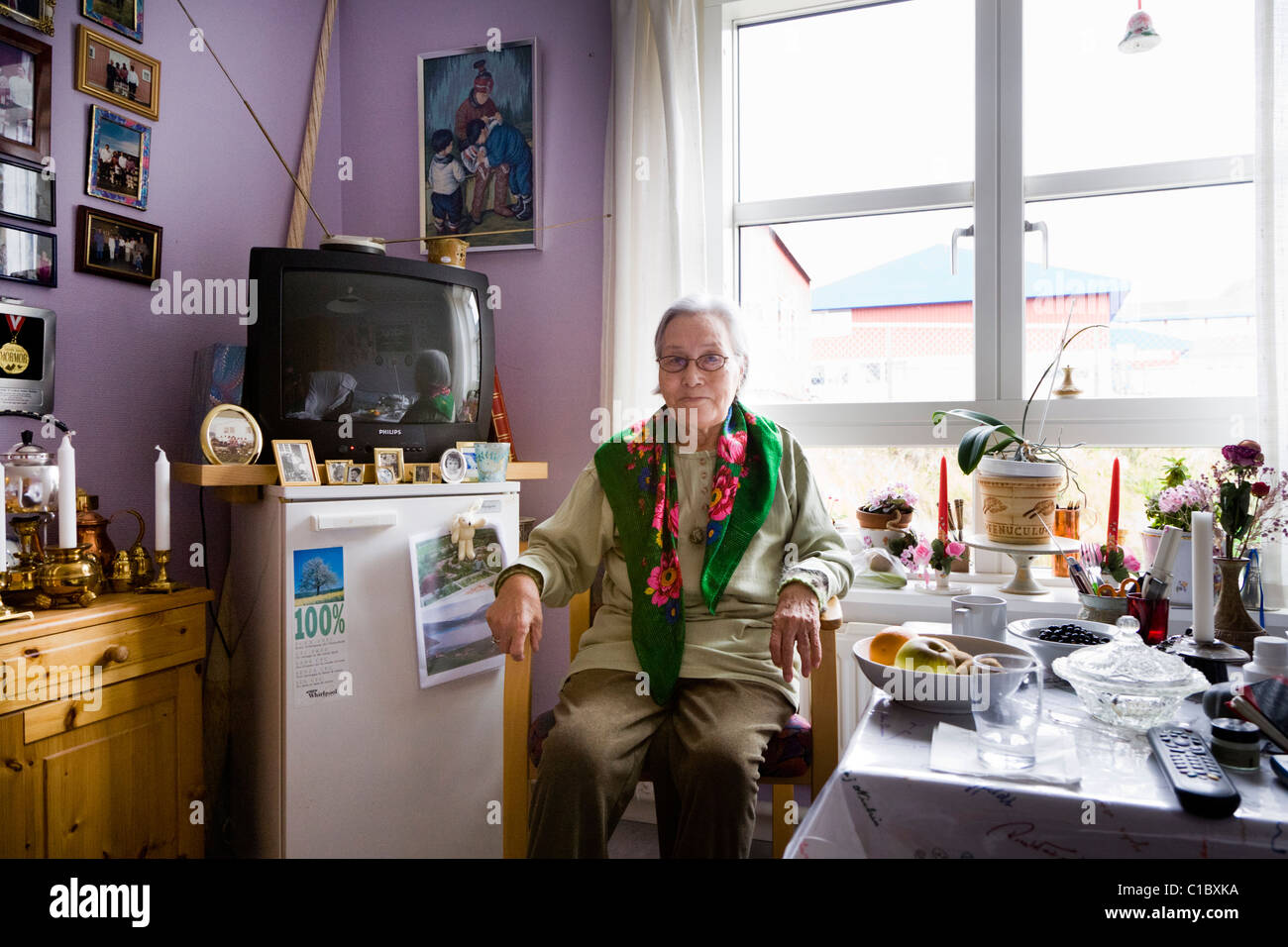 Heim für ältere Menschen, Narsaq, Süd-Grönland Stockfoto