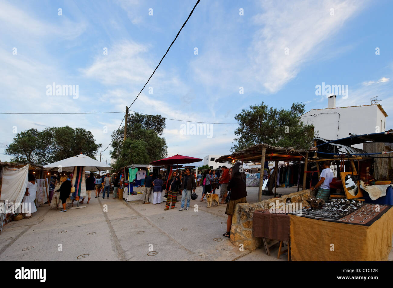 Hippie-Markt, Mola, Formentera, Balearen, Spanien, Europa Stockfoto