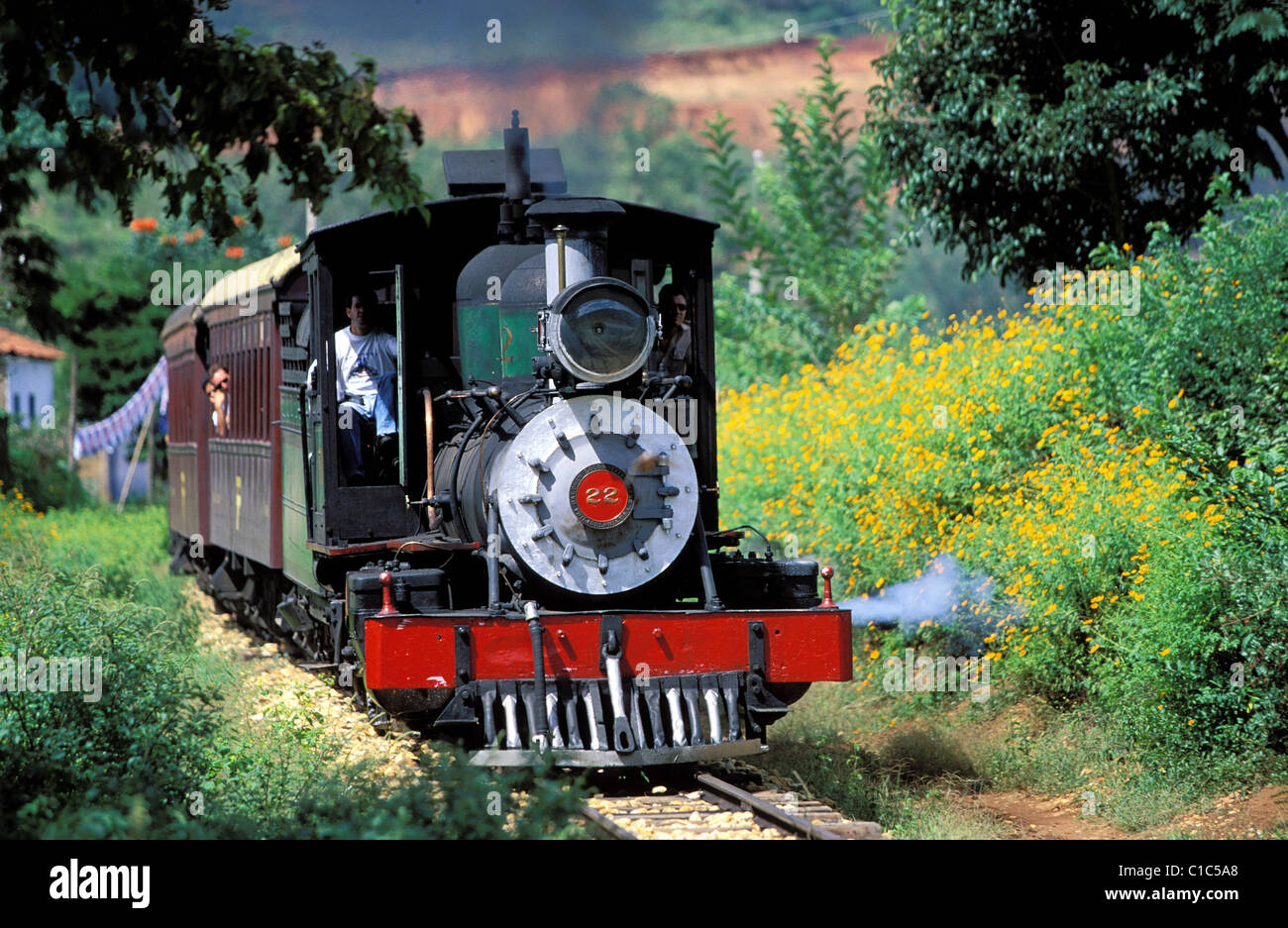 Bundesstaates Minas Gerais, Brasilien Sao Joao del Rey von Tiradentes gonna Dampfzug Stockfoto