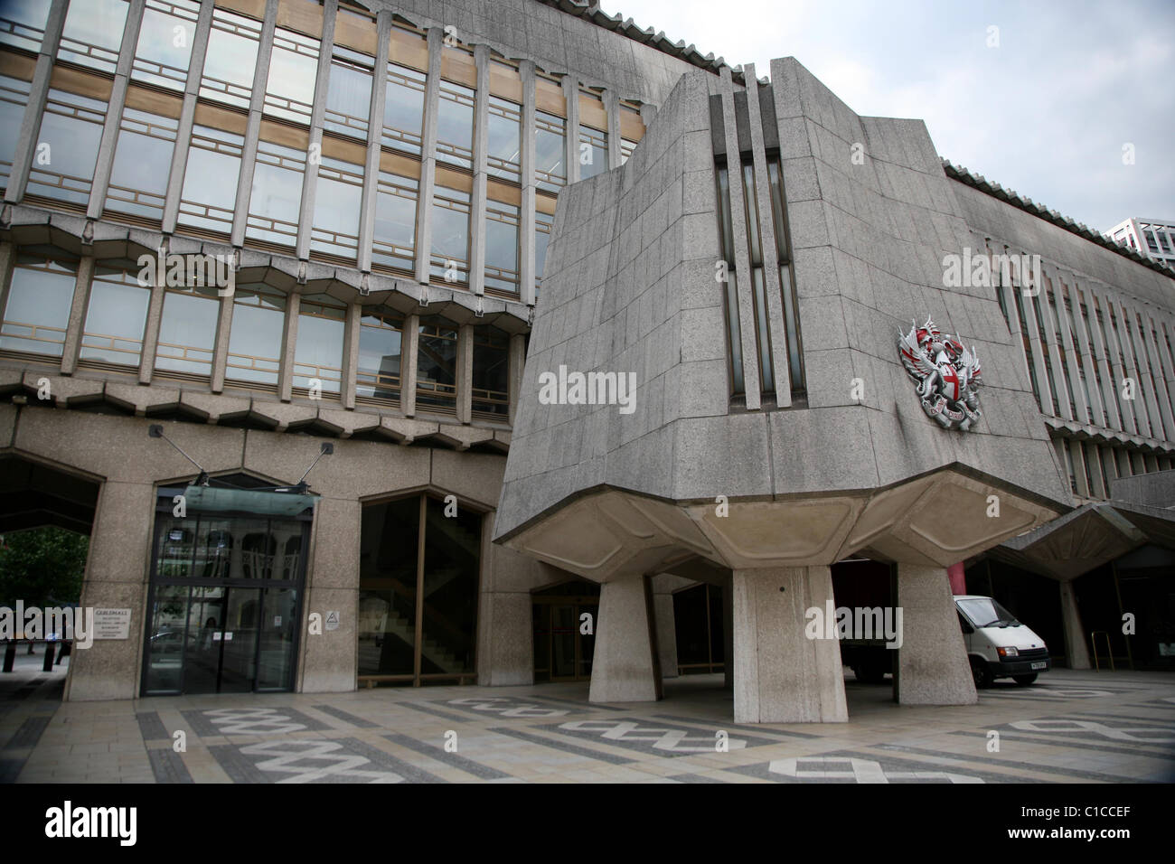 Allgemeine Ansicht Gv der Guildhall im Barbican, London, England
